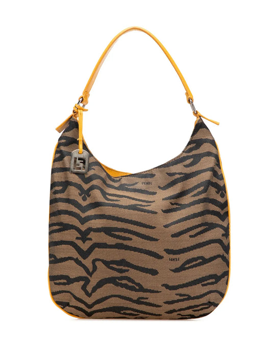 Fendi 2000 2010 Canvas Zebra Print hobo bag