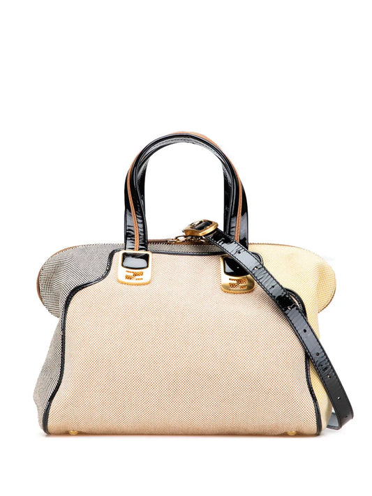 Fendi 2010 2025 Canvas Colorblock Chameleon satchel