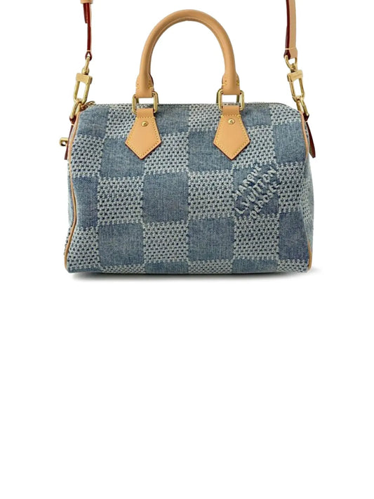 Louis Vuitton 2024 Damier Denim Speedy Bandouliere 25 satchel