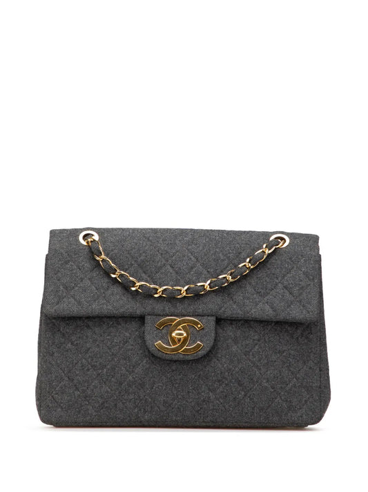 CHANEL 1991 1994 Maxi XL Classic Wool Single Flap shoulder bag
