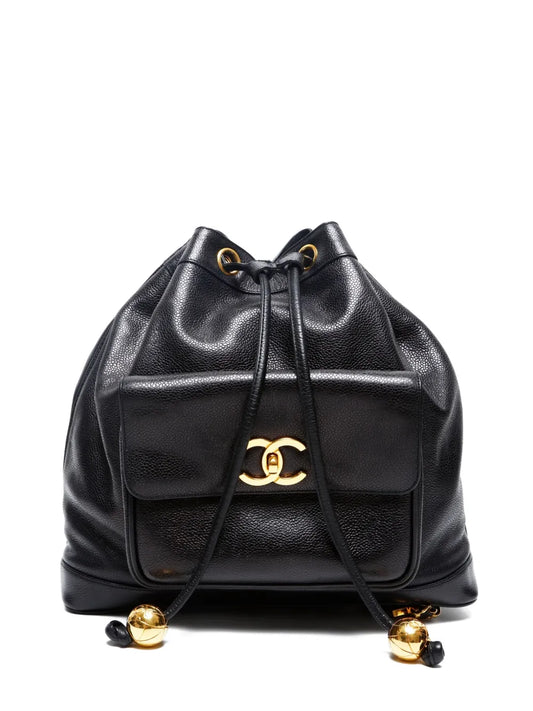 CHANEL 1991 1994 drawstring leather backpack