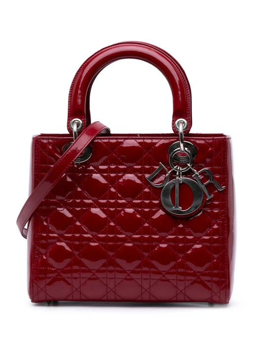 Christian Dior 2013 Medium Patent Cannage Lady Dior satchel