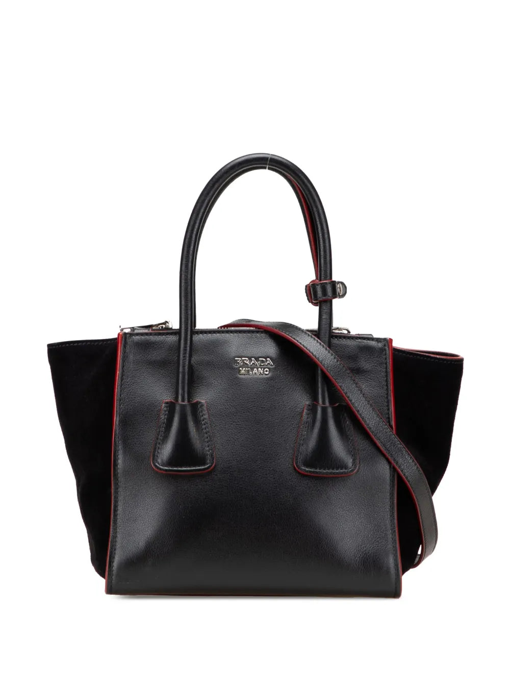 Prada 2013 2025 Mini Scamosciato Trimmed Glace Calf Twin Pocket satchel