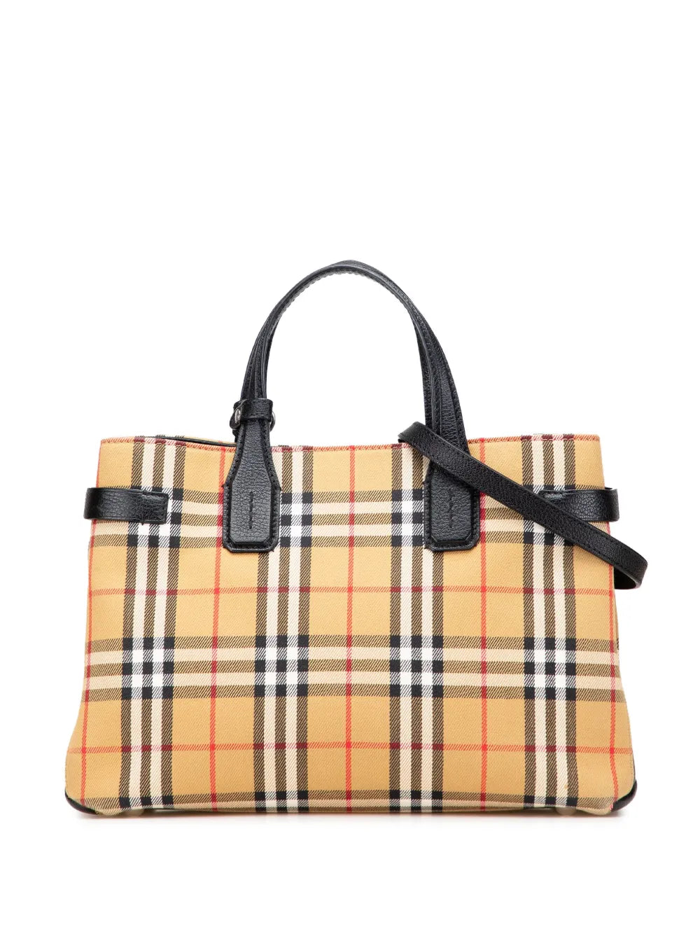 Burberry 2000 2017 Medium House Check Canvas Banner satchel