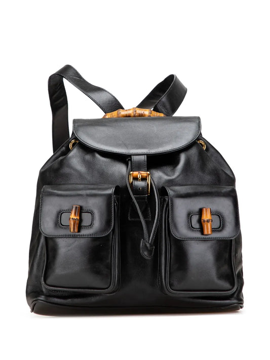 Gucci 20th Century Calfskin Bamboo Drawstring backpack