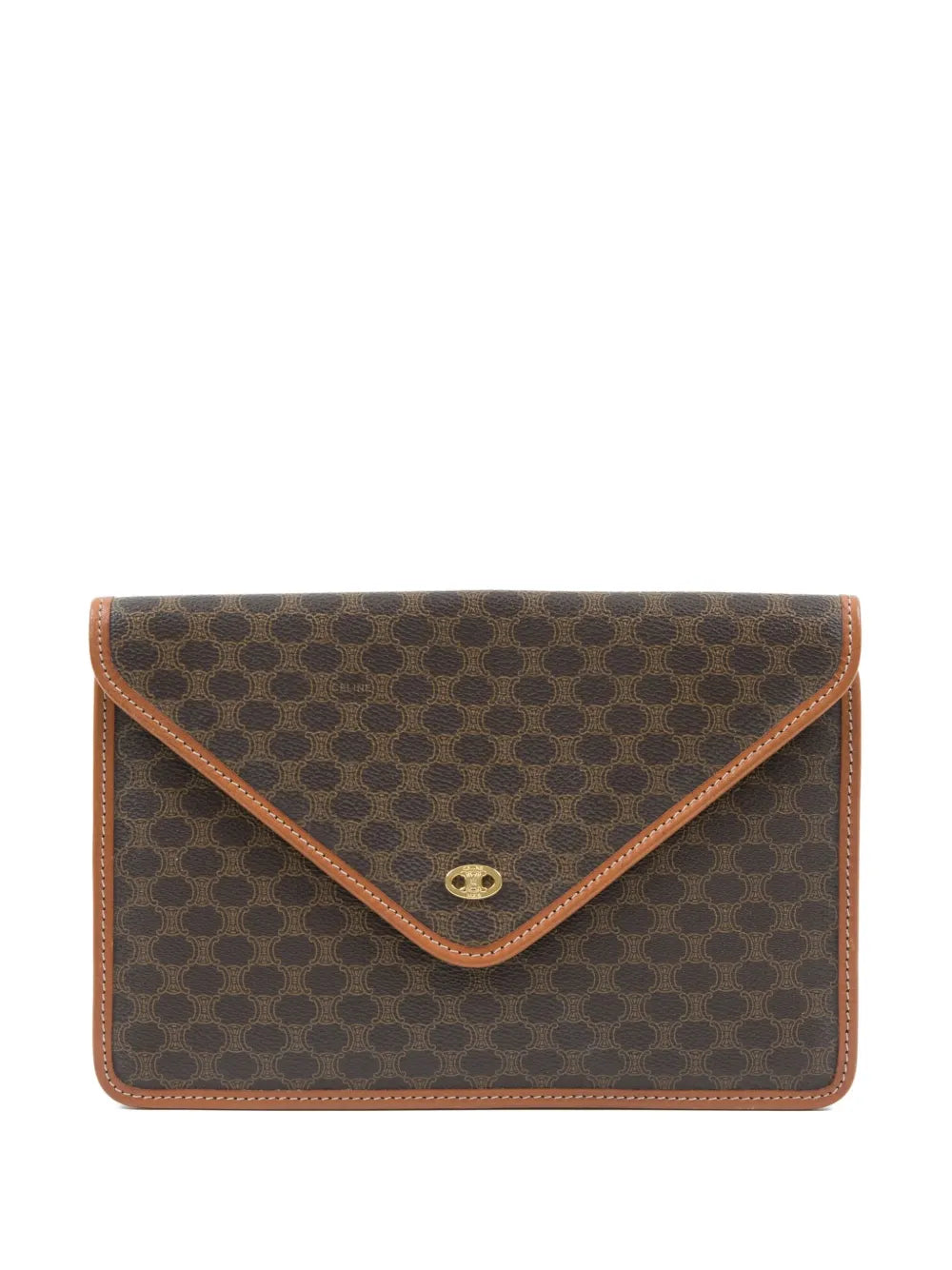 Céline 1980s Triomphe leather clutch bag
