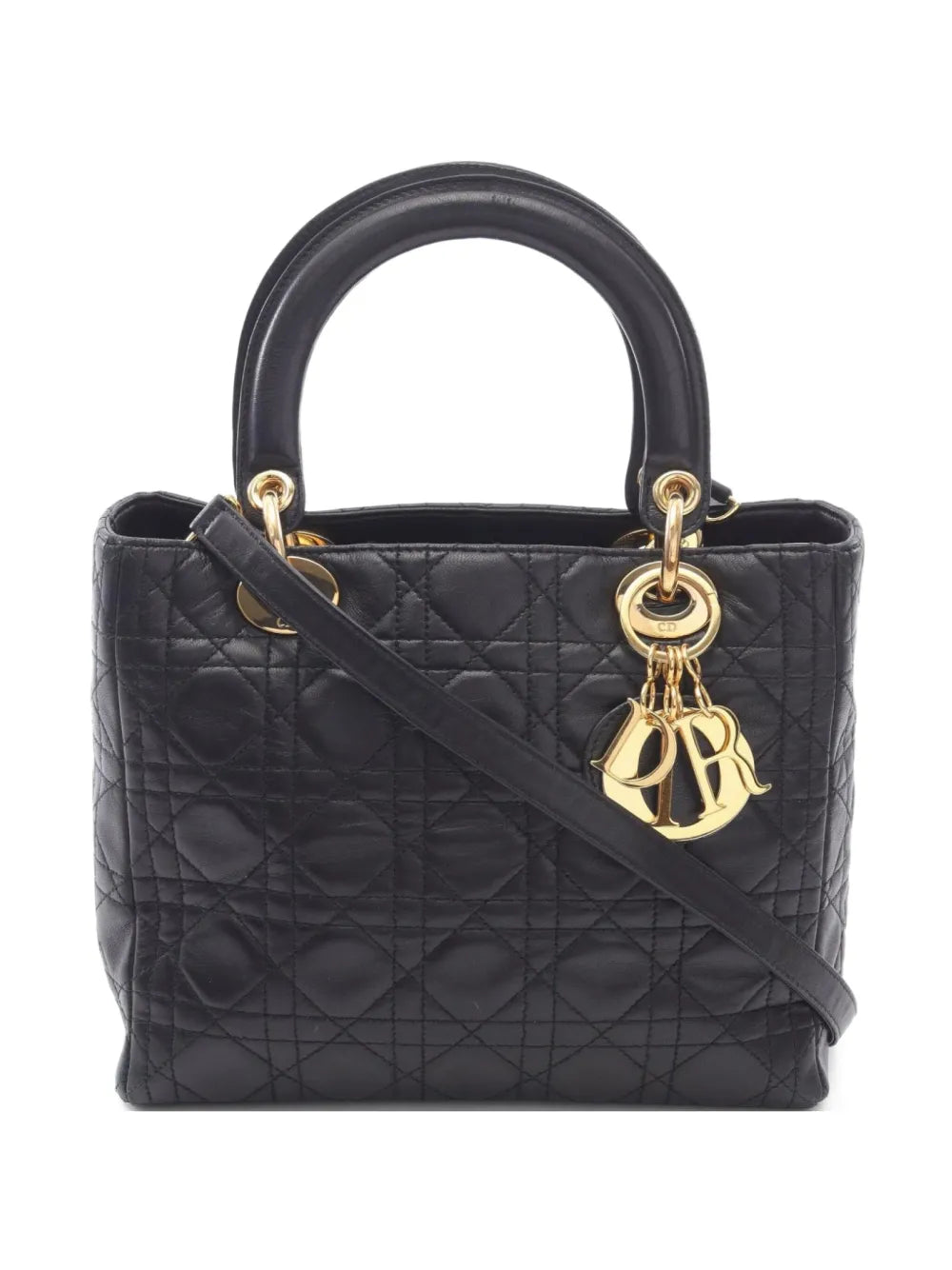 Christian Dior 2010s Cannage Lady Dior two way handbag