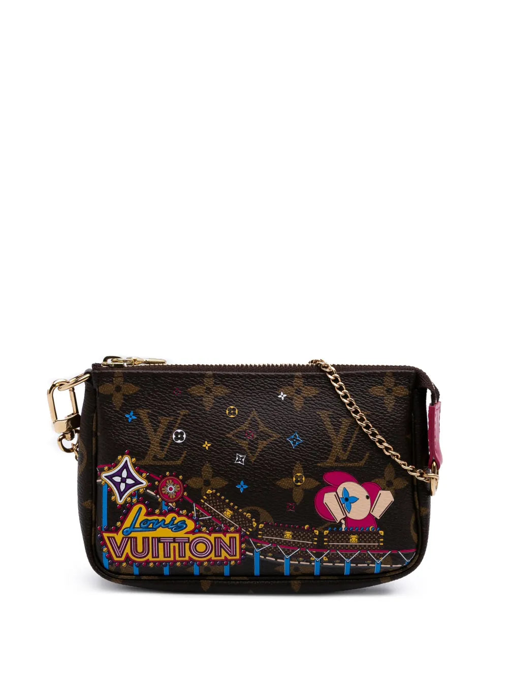 Louis Vuitton 2020 Monogram Vivienne Christmas Roller Coaster Mini Pochette Accessoires handbag