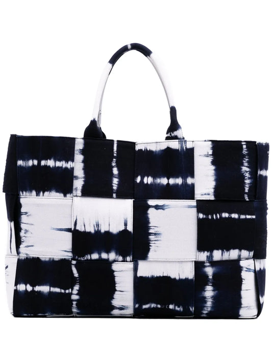 Bottega Veneta 2012 2025 Large Denim Intrecciato Tie Dye Arco tote bag