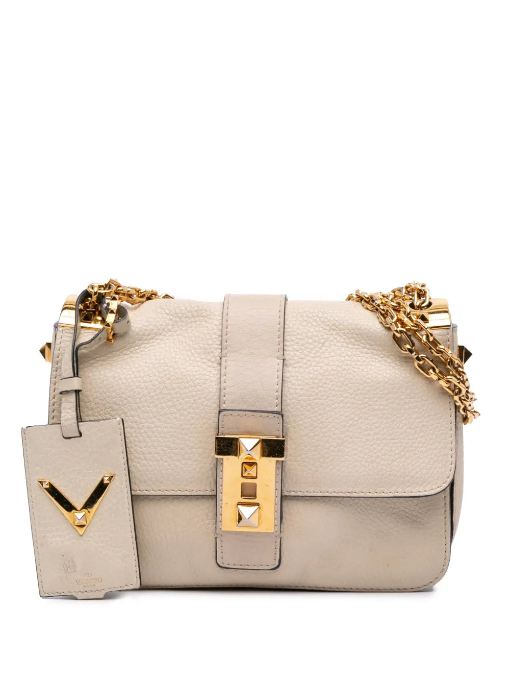 Valentino Garavani 2000 2017 Calfskin B Rockstud Chain shoulder bag