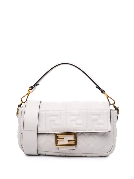 Fendi 2010 2025 Zucca Embossed Leather Baguette satchel