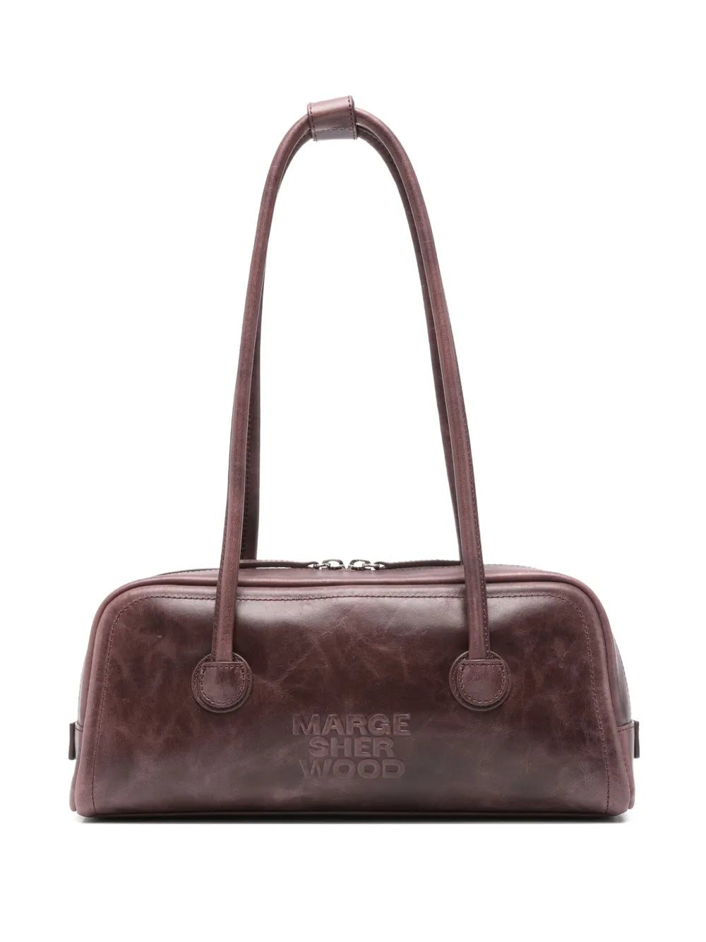 Marge Sherwood embossed logo leather shoulder bag
