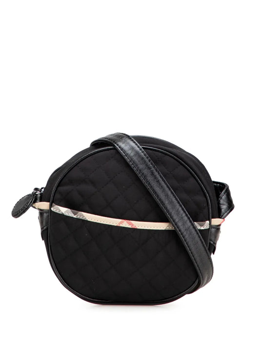 Burberry 2000 2010 Nova Check Trimmed Quilted Nylon Round crossbody bag