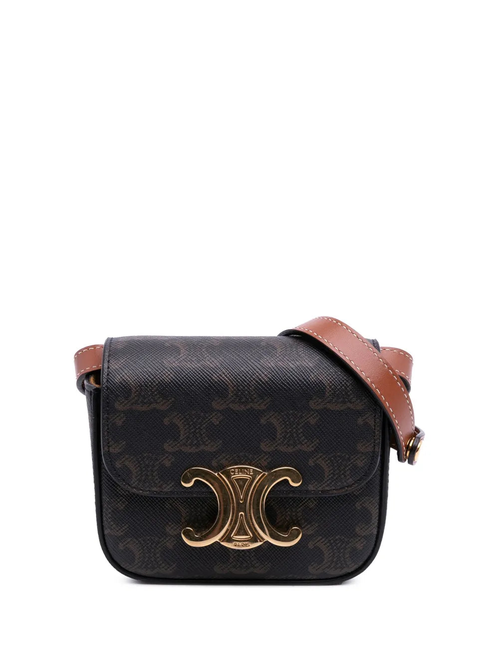 Céline 2021 Mini Triomphe Coated Canvas crossbody bag