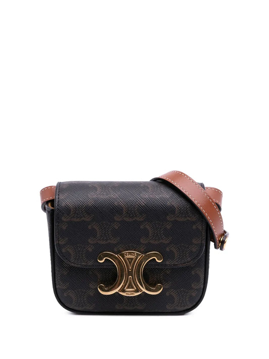 Céline 2021 Mini Triomphe Coated Canvas crossbody bag