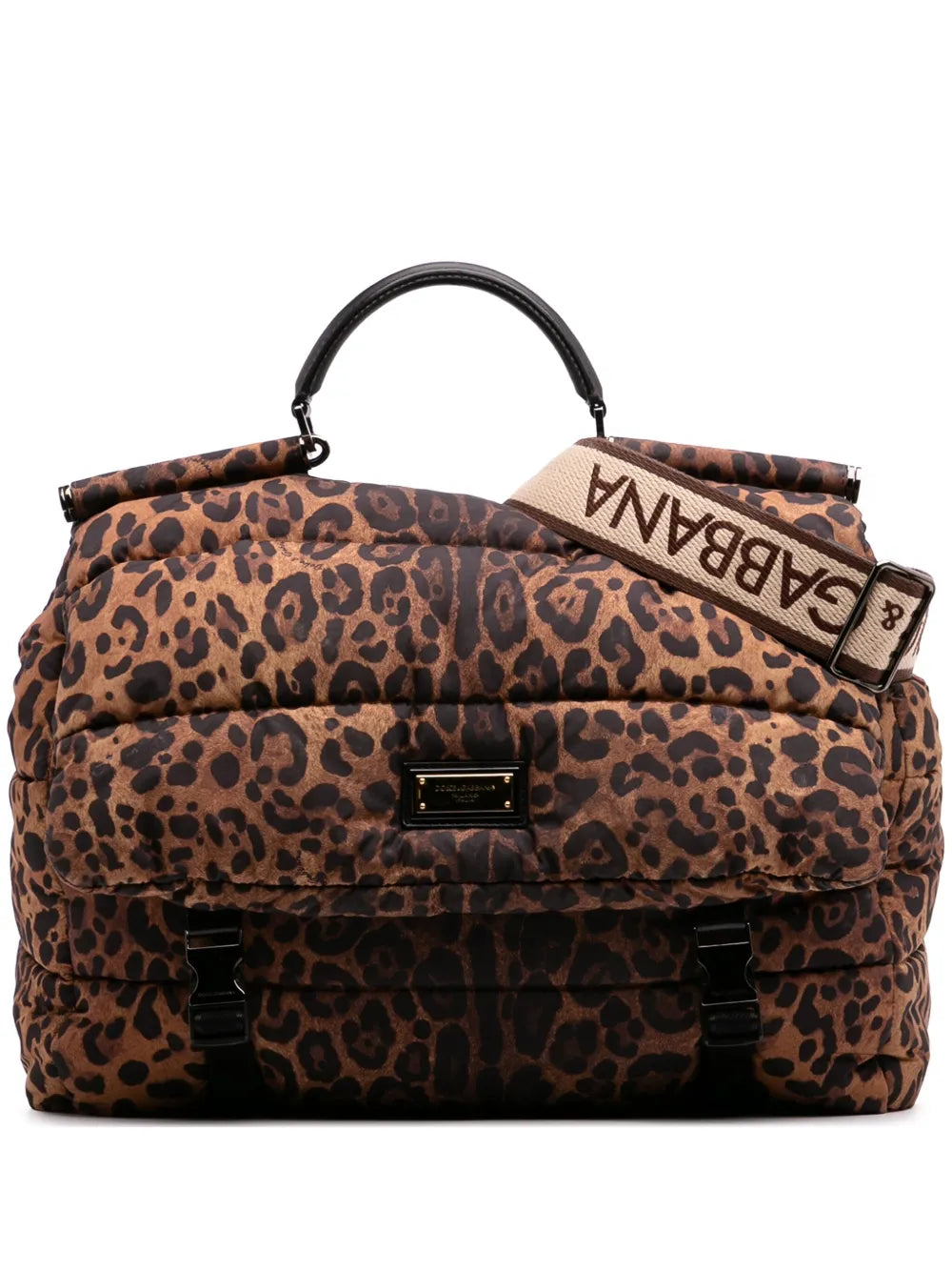 Dolce & Gabbana 2000 2025 Nylon Leopard Print Miss Sicily satchel