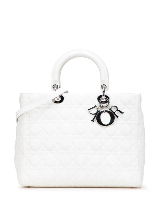 Christian Dior 2005 Large Lambskin Cannage Lady Dior satchel