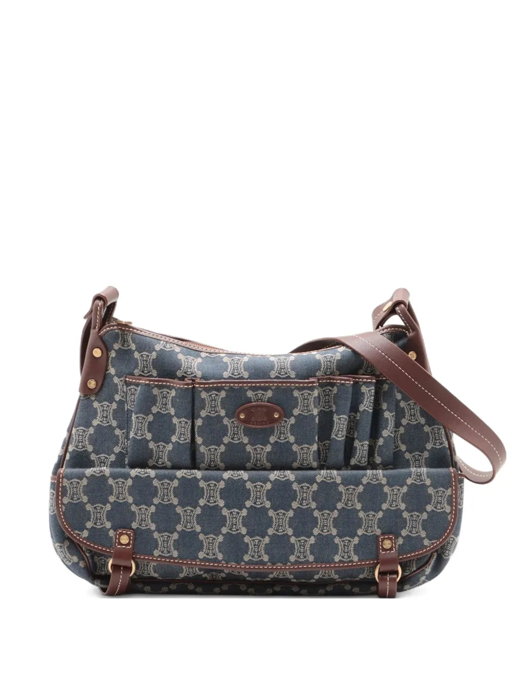 Céline 1990s Macadam denim shoulder bag