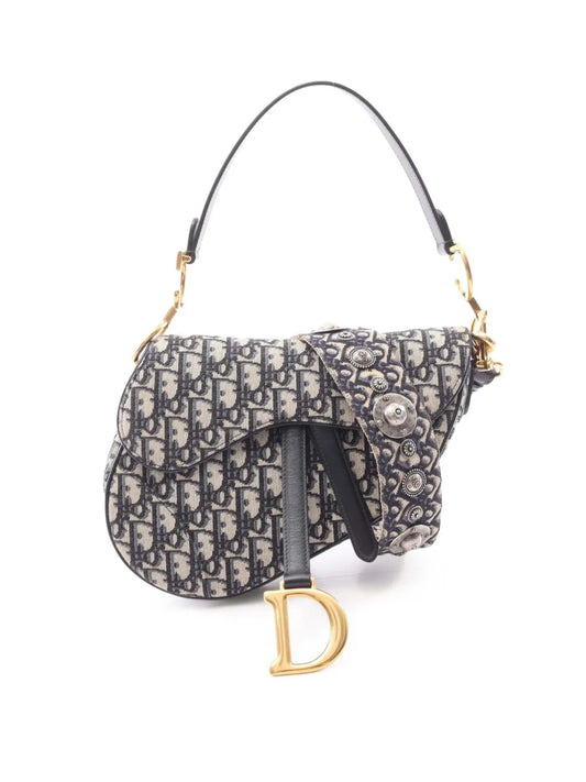 Christian Dior 2020 Oblique Canvas Saddle Bag shoulder bag