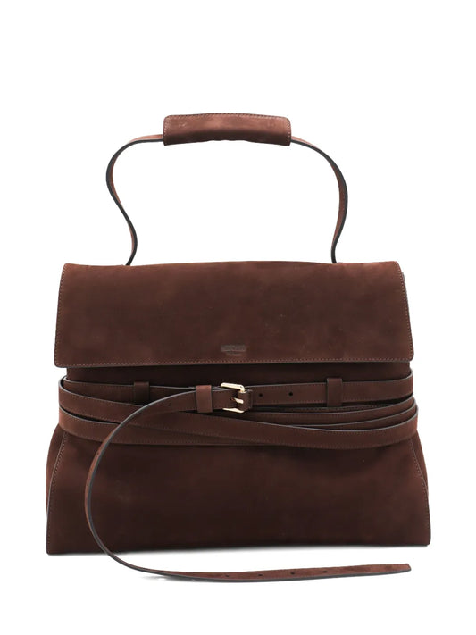 Moschino medium Tie Me suede tote bag