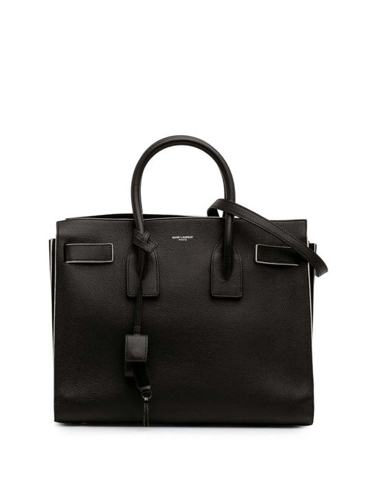 Saint Laurent 2016 Small Grained Calfskin Topstitch Sac De Jour satchel