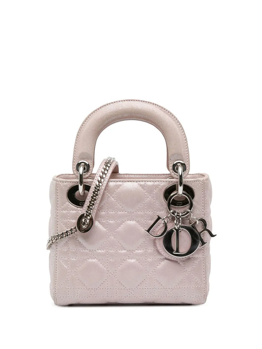 Christian Dior 2015 Mini Satin Cannage Lady Dior satchel