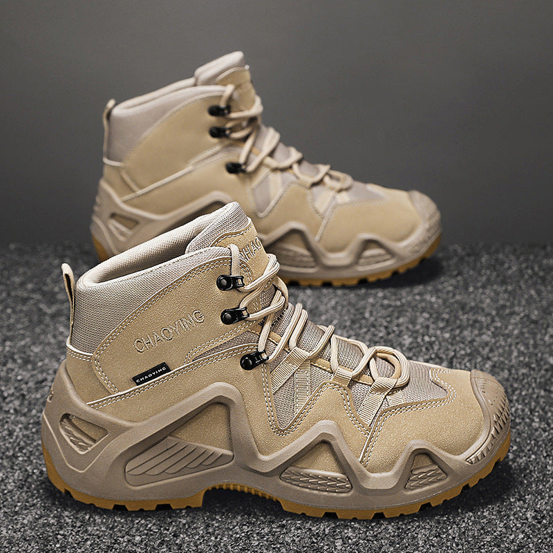 Men’s High-top Tactical Boots – Wear-resistant Outdoor Desert Combat Shoes