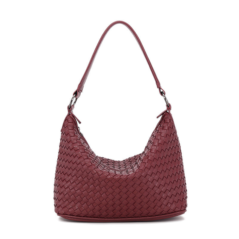 Trendy Women’s Woven Shoulder Bag – Portable Handbag