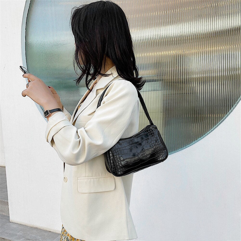 Candy Color Half Moon Armpit Shoulder Bag for Women