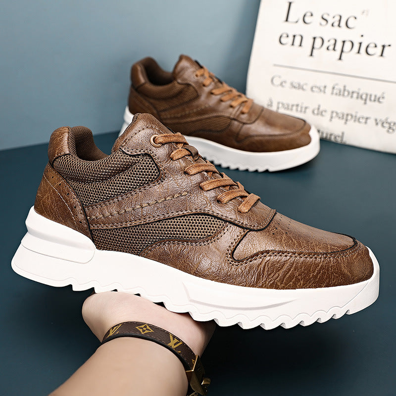 Men’s Casual Sneakers – Hidden Heel Invisible Wedge Design