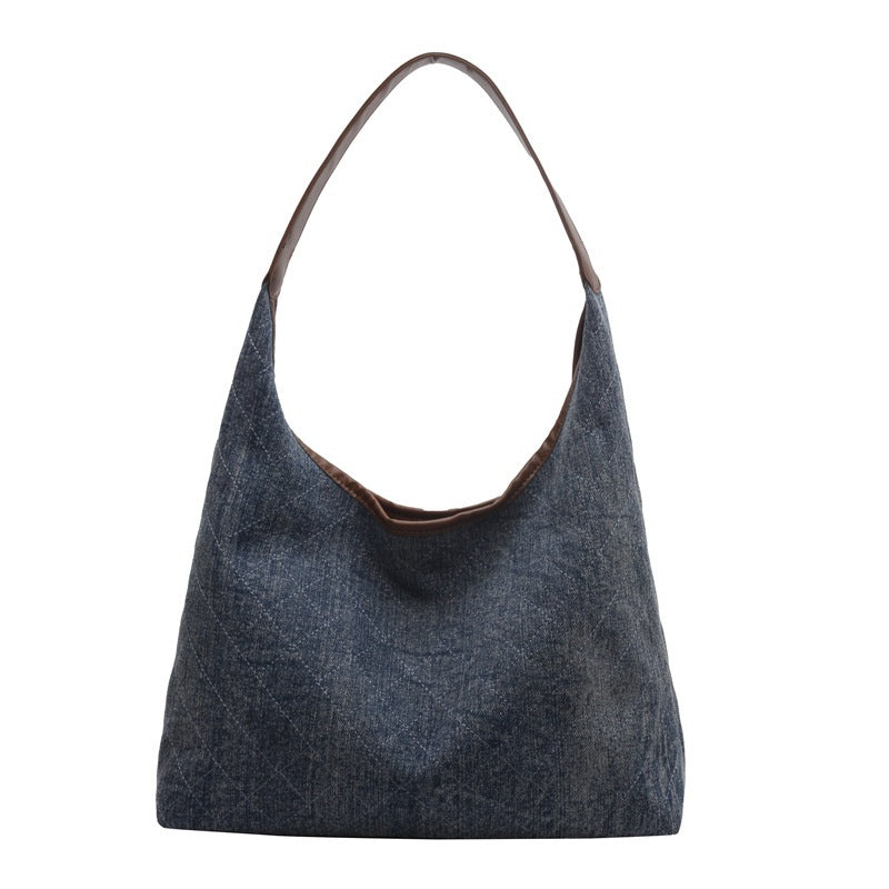Women’s Denim Bucket Bag – Fashionable Tote Handbag for Shopping