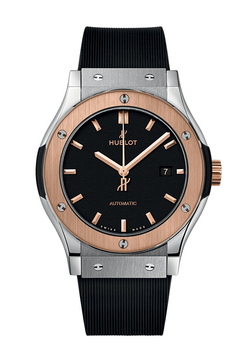 hublot classic fusion 42mm titanium & 18k king gold man's watch