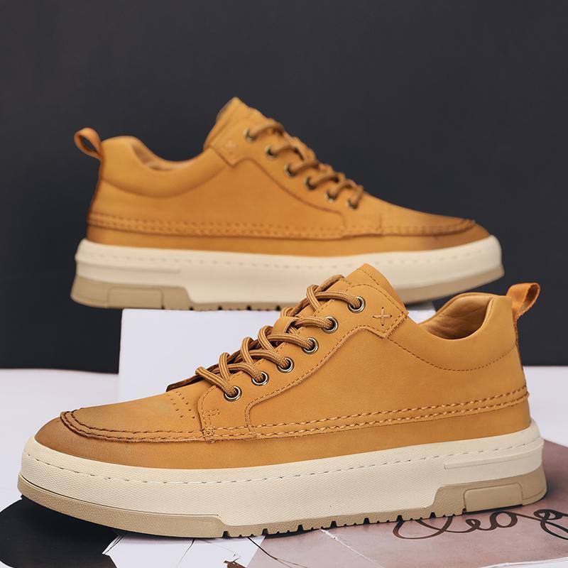 Men’s First-Layer Cowhide Sneakers – Comfortable Fashion Casual Shoes