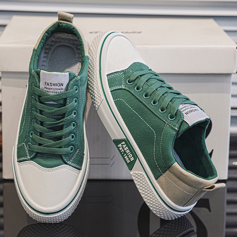 Men’s Breathable Canvas Shoes – Soft Bottom Skateboard Sneakers