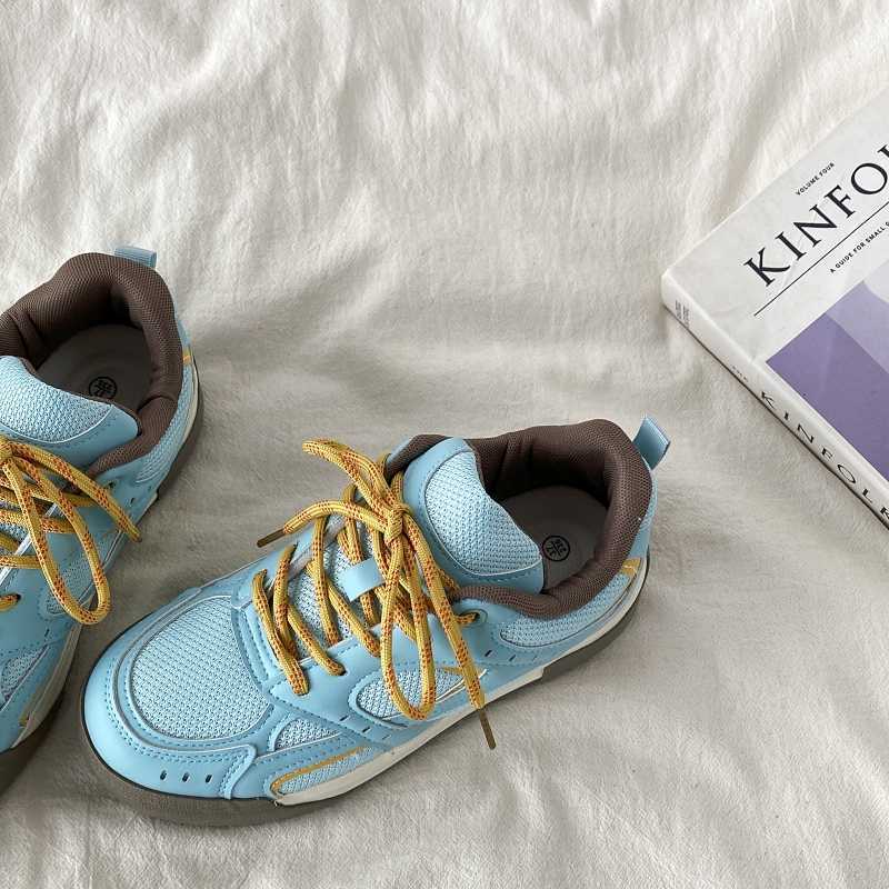 Blue Platform Breathable Bread Board Shoes For Women