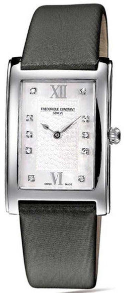 frederique constant carree collection stainless steel lady's watch