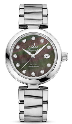 omega de ville ladymatic stainless steel & diamonds lady's watch