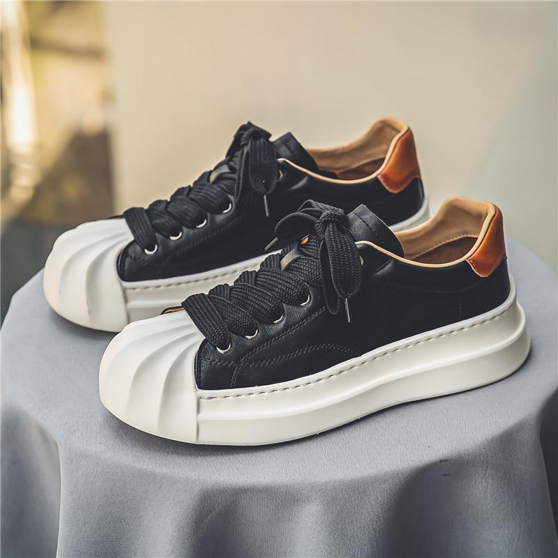 Men’s Casual Shell Toe Leather Shoes – Waterproof Design