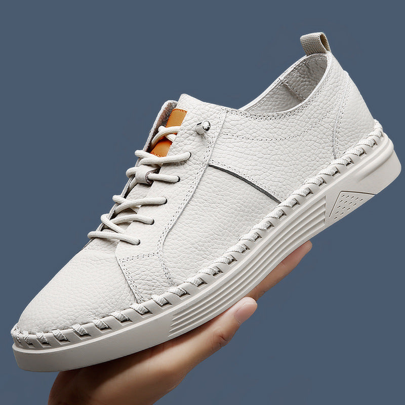 Men’s Cowhide Leather Sneakers – Soft, Breathable & Sweat-absorbing