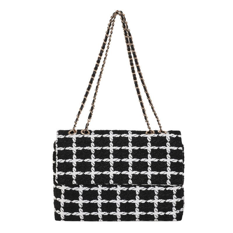 Women’s Autumn Check Pattern Shoulder Bag | Trendy Plaid Fashion Handbag