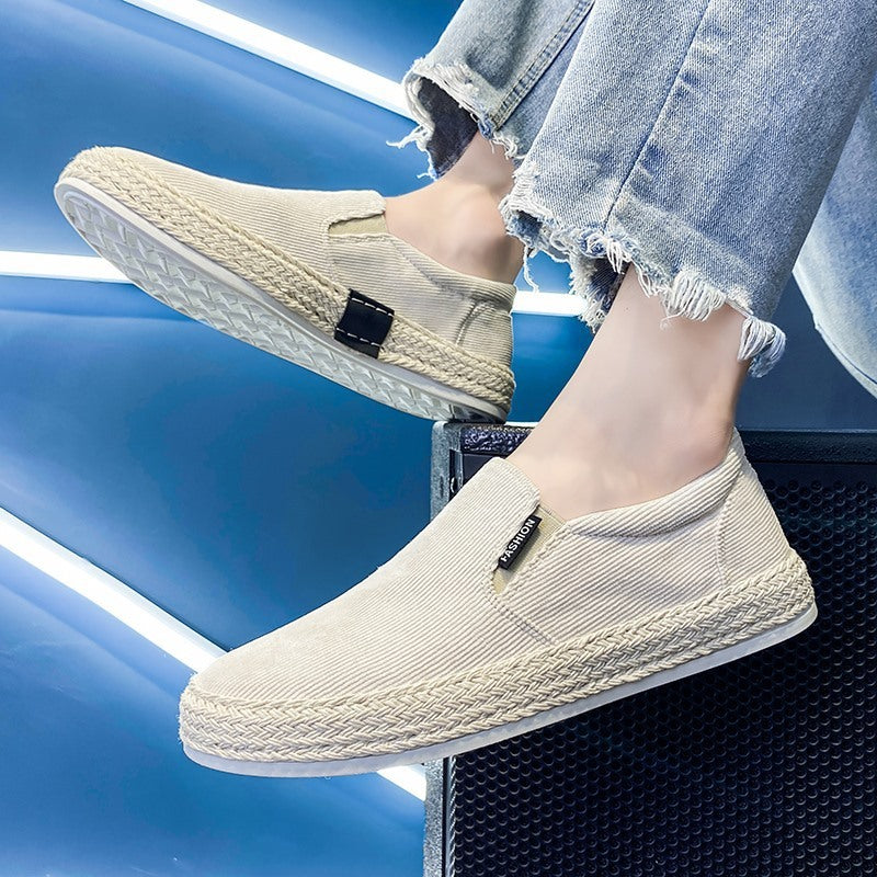 Men’s Breathable Canvas Shoes – Casual Slip-on Tide Fashion Sneakers