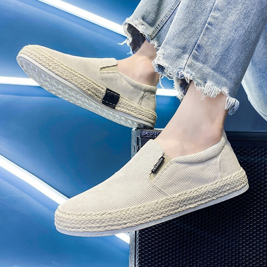 Men’s Breathable Canvas Shoes – Casual Slip-on Tide Fashion Sneakers