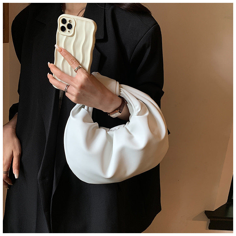 Western Style Pleated Cloud Crossbody Bag for Women – Trendy Portable Handbag