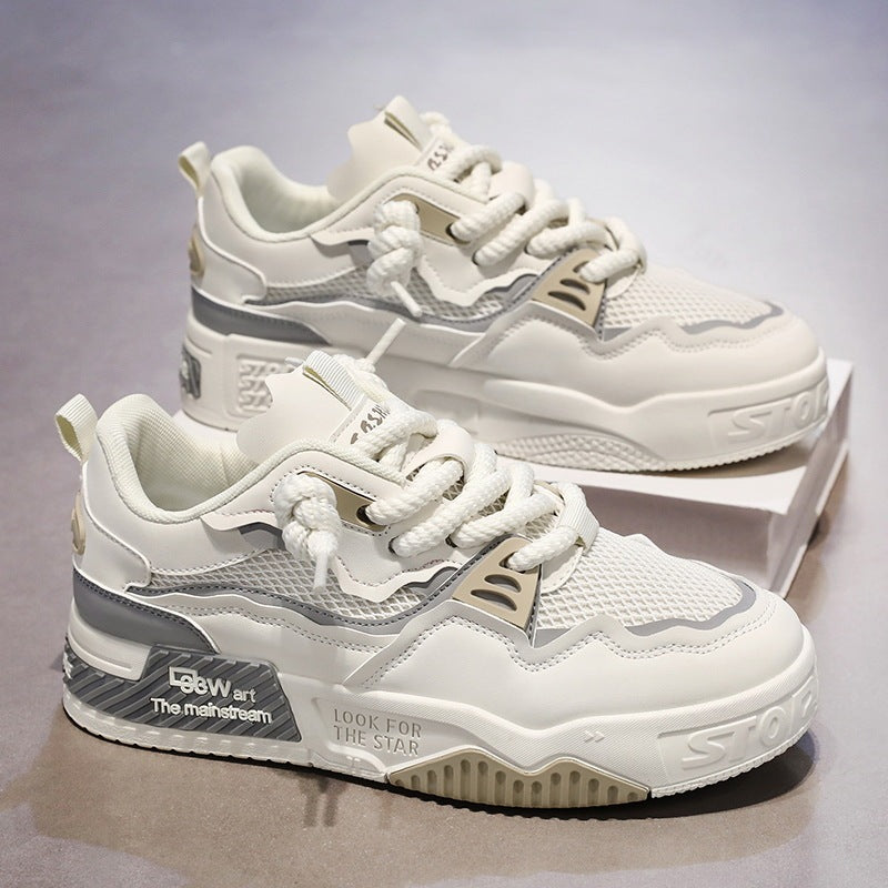 Men's Four Seasons Fashionable All-match Soft Bottom White Shoes