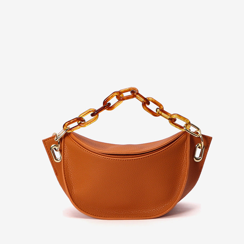 Trendy Retro Underarm Bag | French Style Semi-Circular Shoulder Messenger Purse