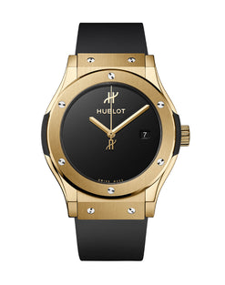 hublot classic fusion 18k yellow gold man's watch