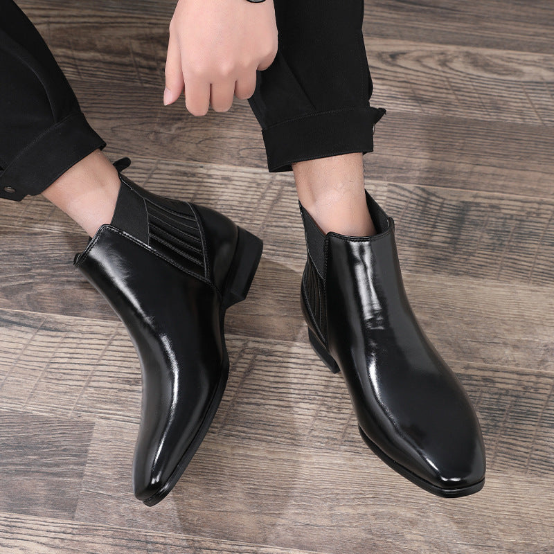 Men’s Pointed Toe Chelsea Boots – British Style Formal Leather Shoes