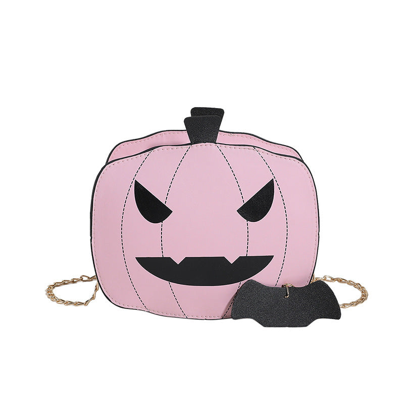 Halloween Pumpkin Shoulder Bag – Funny Cartoon Chain Crossbody for Women