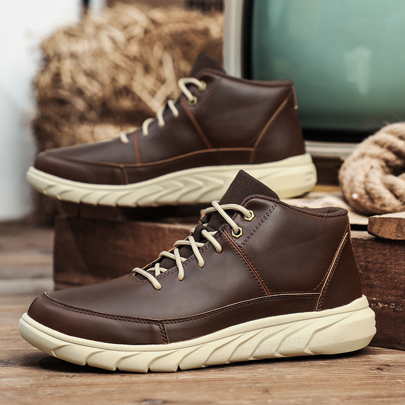Men’s Mid-Top Outdoor Wear-Resistant Worker Boots