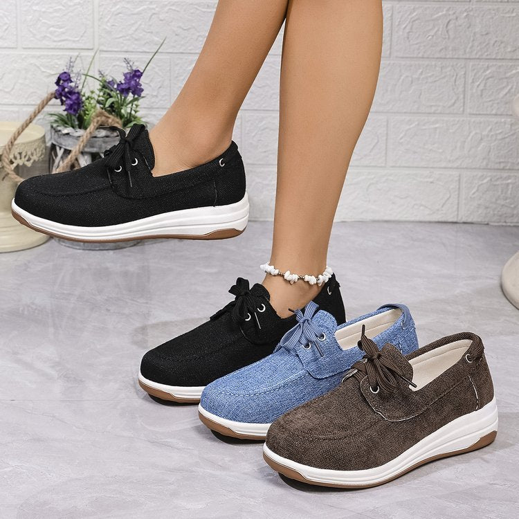 Plus Size Canvas Casual White Shoes For Women